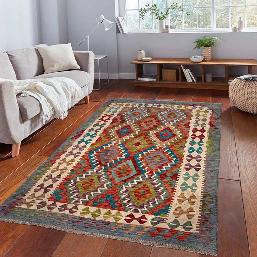 Small Size Chobi Kilim 3' 10" x 5' 9" - No. AL99209