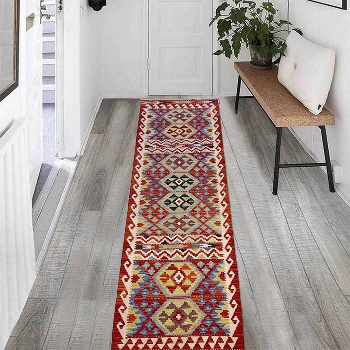 Hand Knotted Flatweave Kilim Runner 2' 7" x 9' 5" - No. AL84297