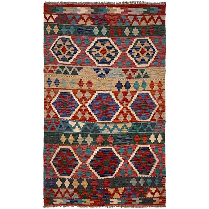 Hand Made Afghan Kilim 3' 3" x 5' 2" - No. AL42635