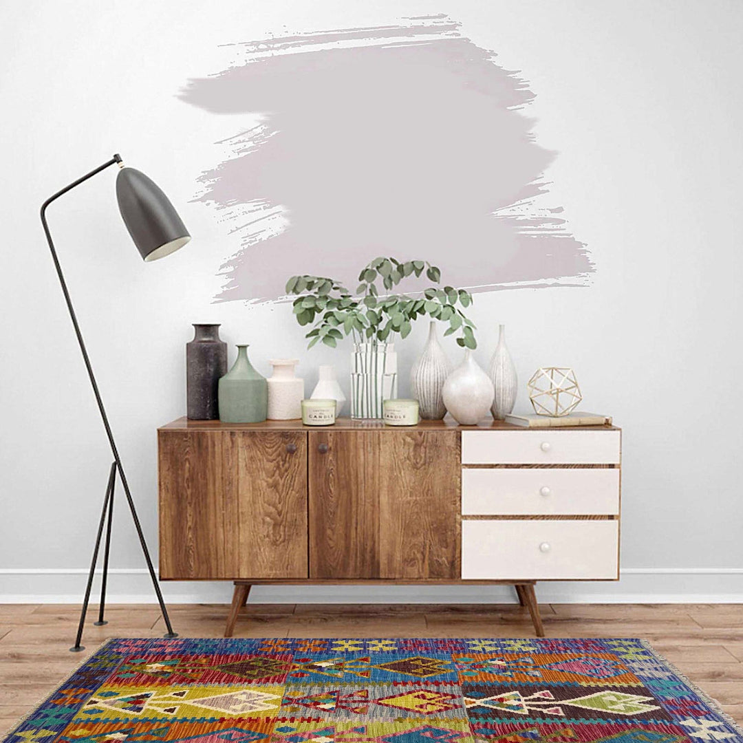 Multi Color ful Flat-Weave Wool Kilim 3' 4" x 5' 0" - No. AL11546