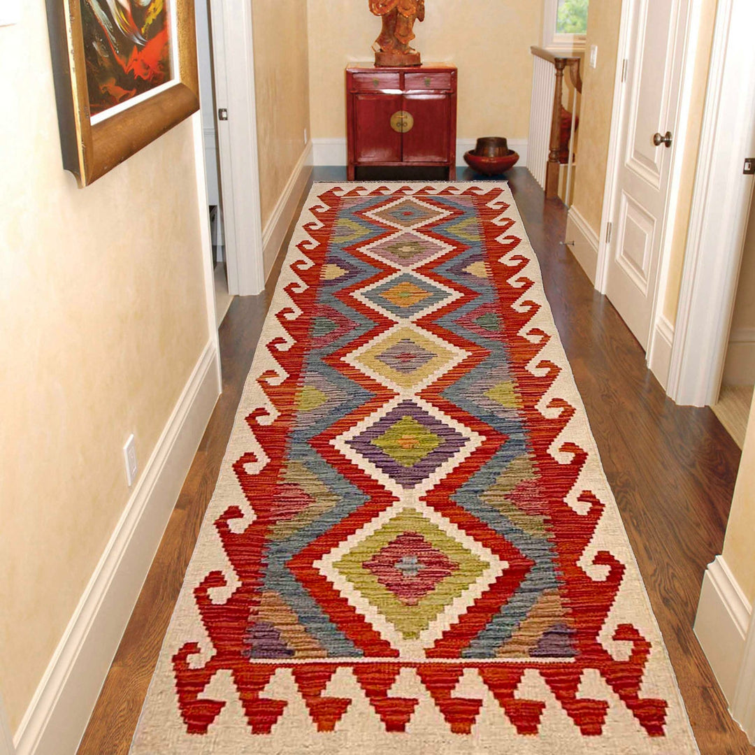 Hand Knotted Flatweave Kilim Runner 2' 1" x 6' 0" - No. AL94331