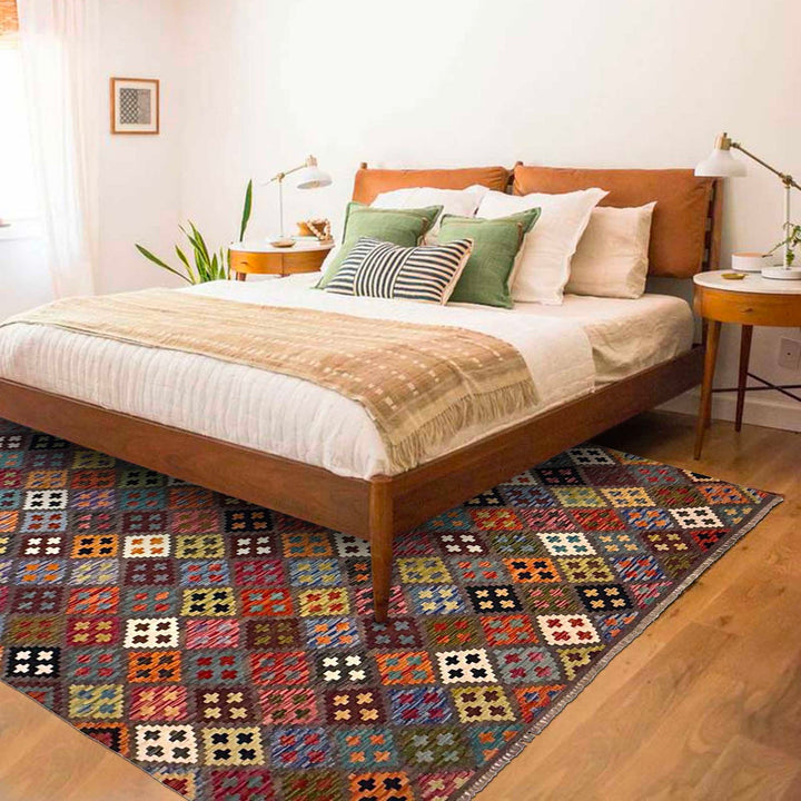 Hand Made Afghan Kilim 5' 9" x 8' 1" - No. AL27140