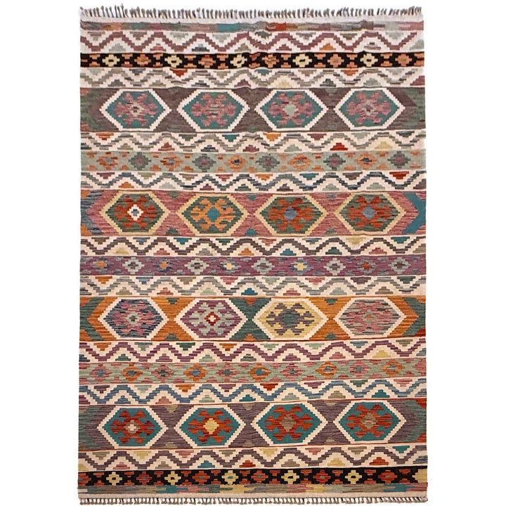 Afghan Kilim Rug 6' 9" x 10' 0" Flat-Weave