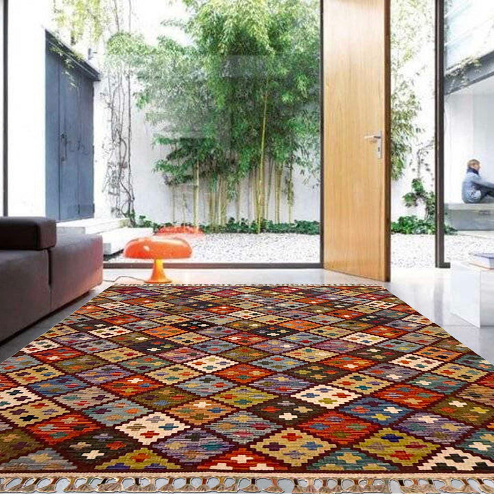 Handmade Afghan Vegetable Kilim 4' 2" x 6' 0" - No. AL43712