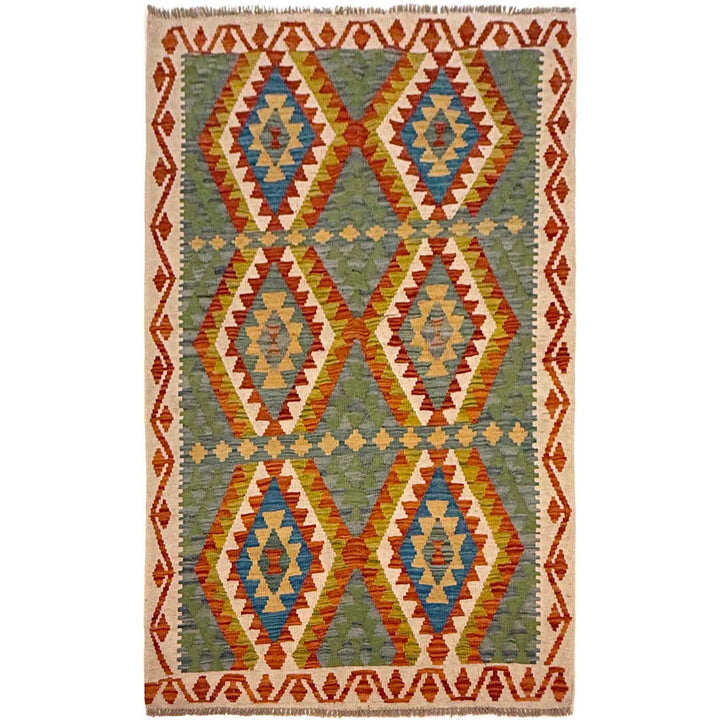 Hand Made Afghan Kilim 4' 1" x 5' 8" - No. AL63593