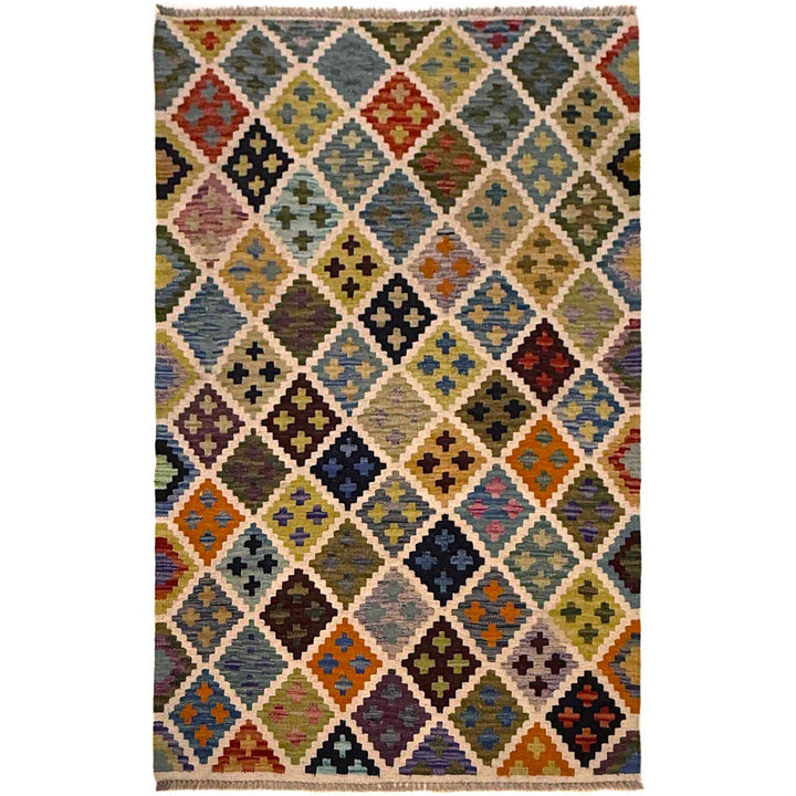 Handmade Vegetable Kilim 3' 3" x 4' 10" - No. AL62096