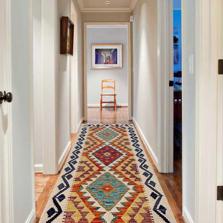 Handmade Afghan Vegetable Kilim Runner 1' 11" x 5' 11" - No. AL20580