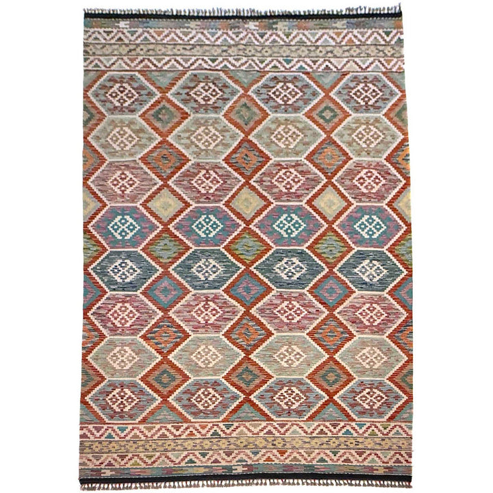 Afghan Kilim Rug 6' 8" x 10' 0" Flat-Weave