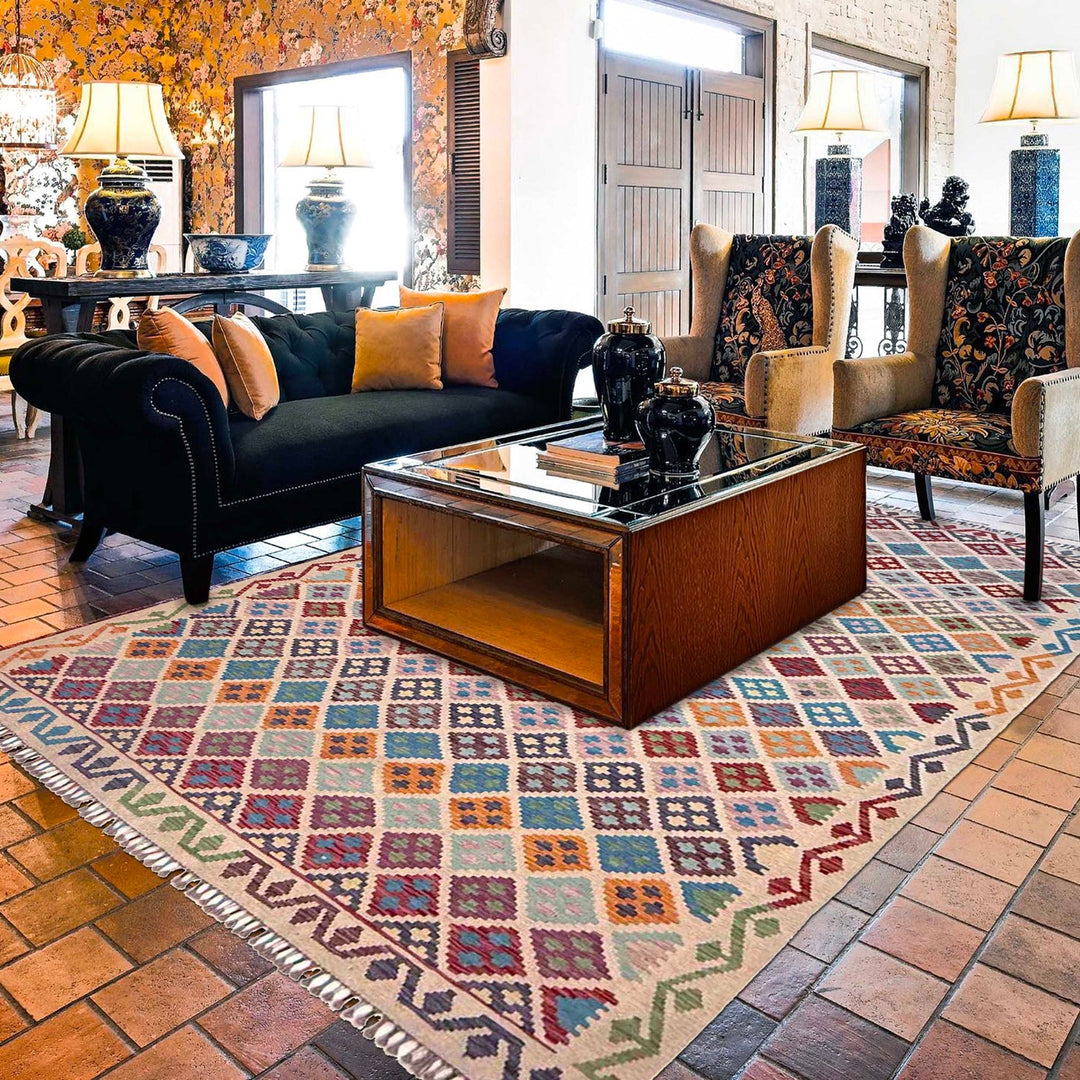 Handmade Vegetable Kelim 6' 11" x 9' 11" - No. AL32379