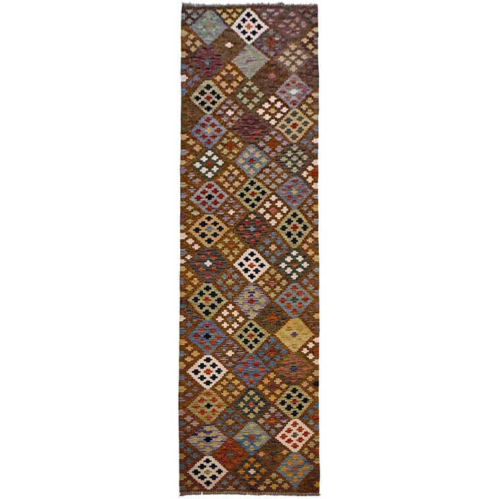 Hand Made Afghan Kilim Runner 2' 8" x 9' 10" - No. AL63592