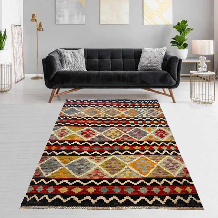 Hand Knotted Flatweave Kilim 4' 9" x 6' 7" - No. AL13139