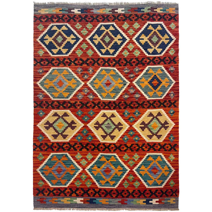 Handmade Vegetable Kilim 4' 3" x 5' 9" - No. AL11242