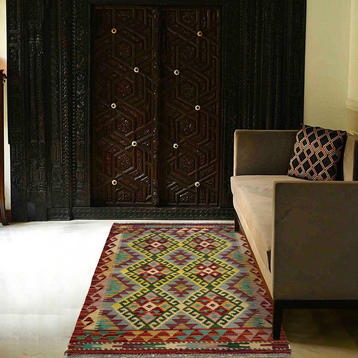 Hand Knotted Flatweave Kilim 2' 7" x 4' 0" - No. AL81547