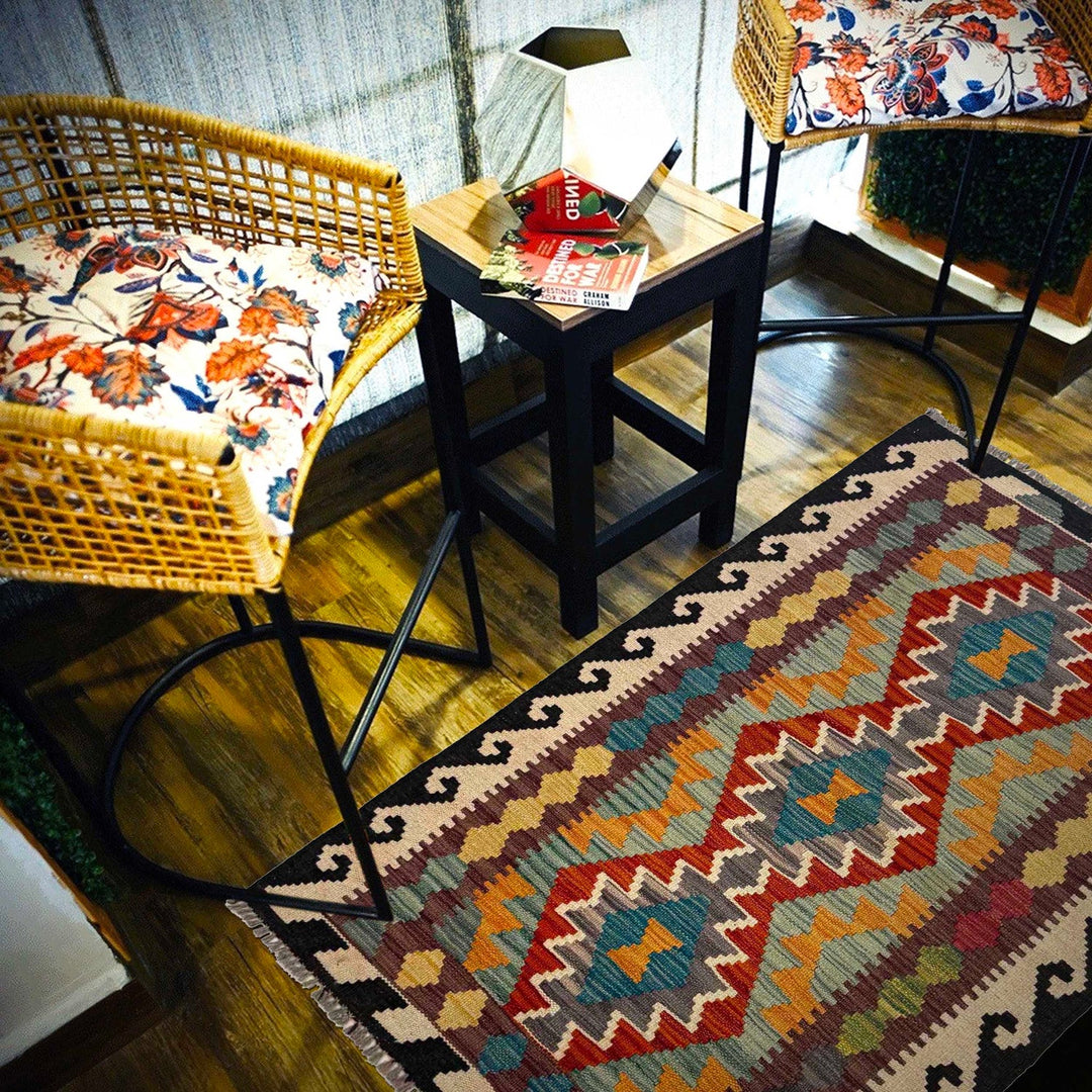 Handmade Afghan Vegetable Kilim 2' 7" x 4' 2" - No. AL75046