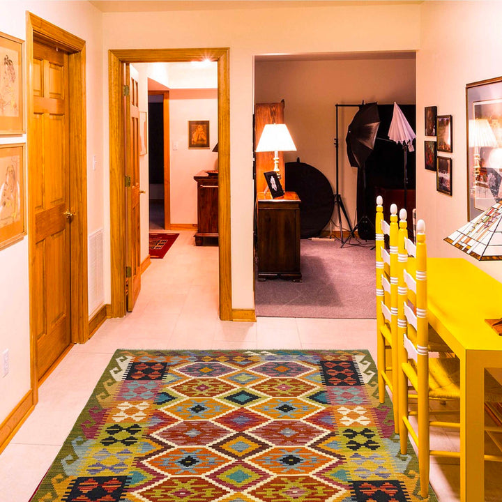 Handmade Vegetable Kelim 4' 1" x 5' 11" - No. AL78471