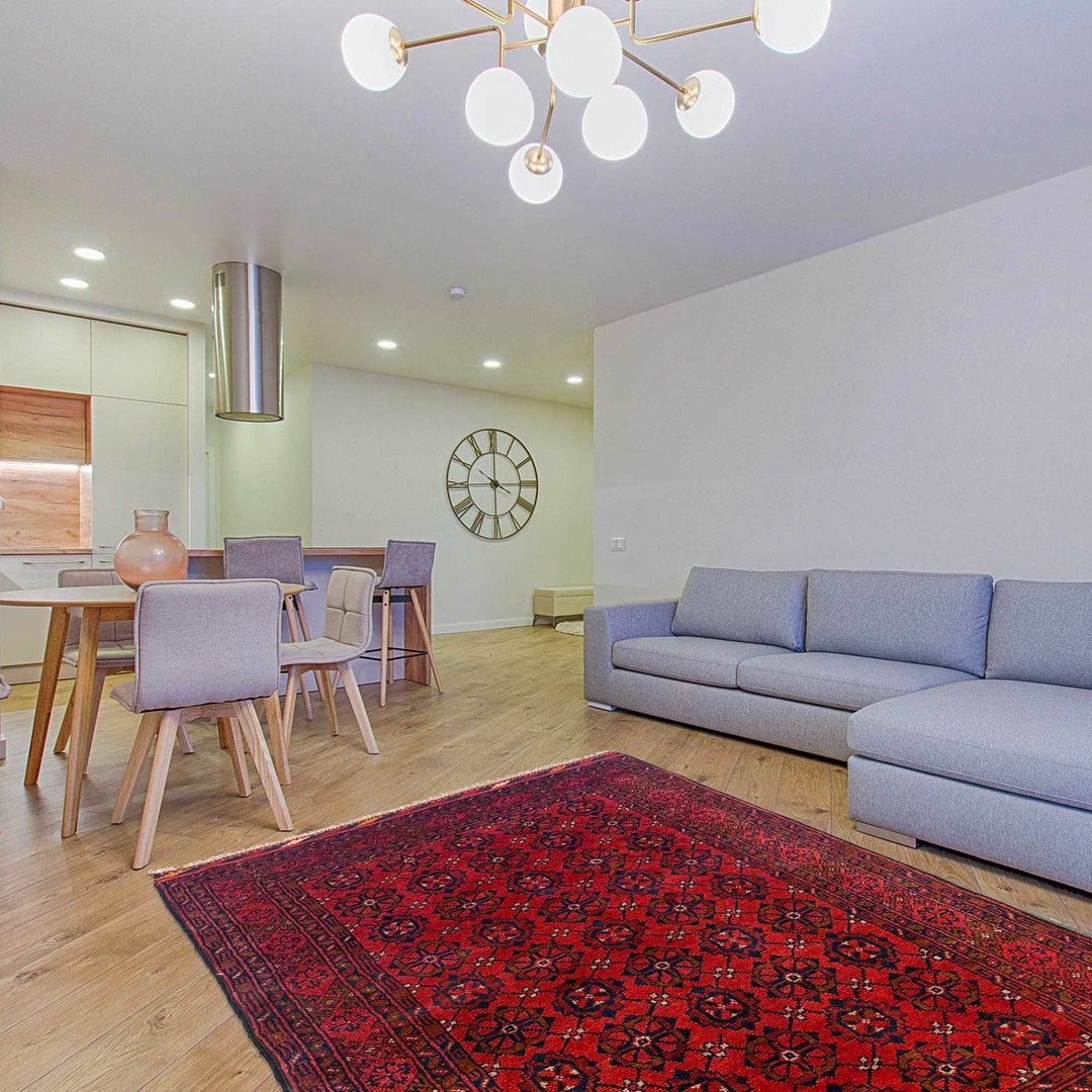 Handwoven Khal Mohammadi Afghan Carpet 3' 3" x 5' 5" - No. AL70418