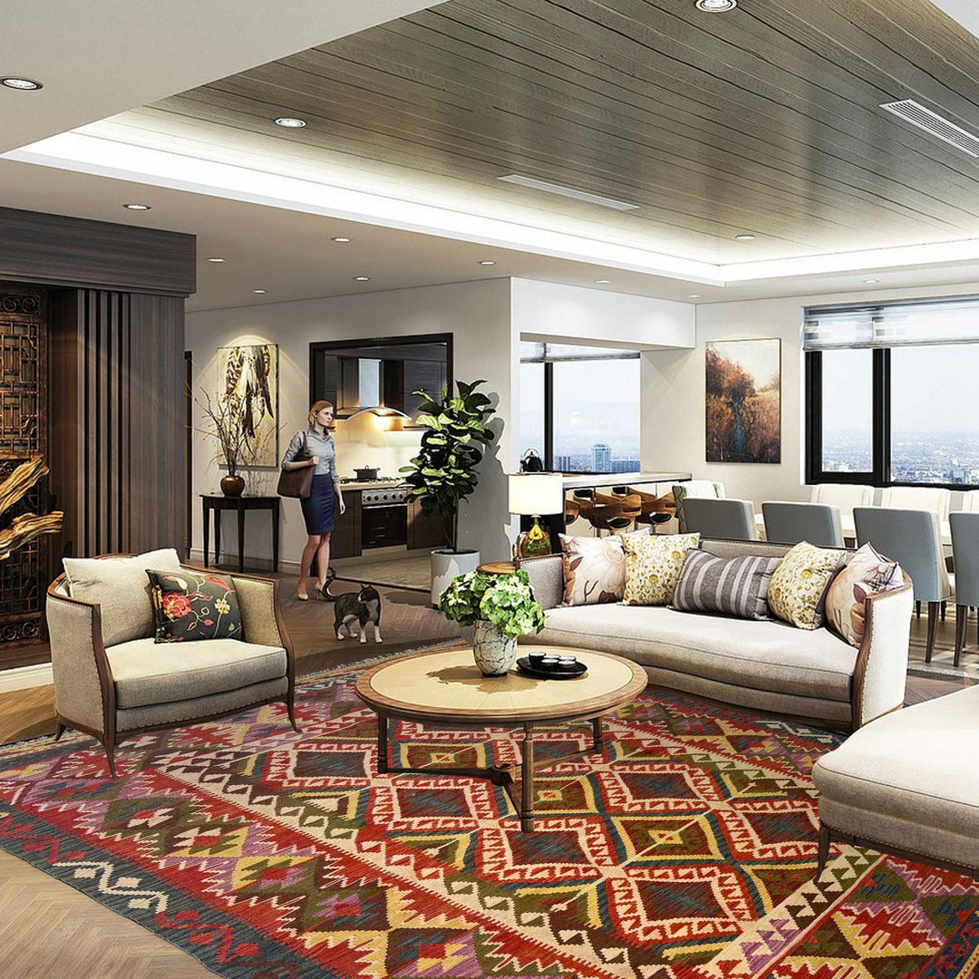 Handmade Vegetable Kilim 5' 10" x 8' 2" - No. AL10055