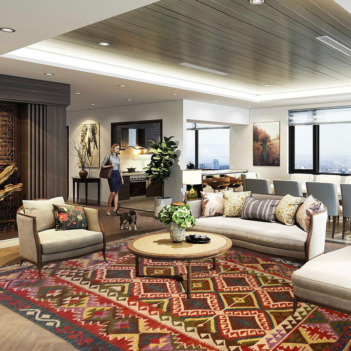 Handmade Vegetable Kilim 5' 10" x 8' 2" - No. AL10055