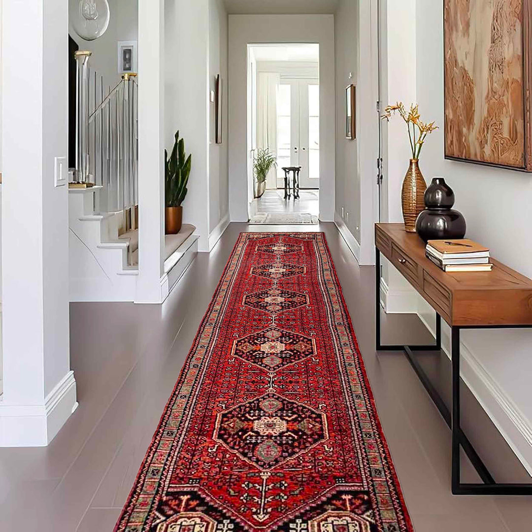 Afghan Shiraz Rug 2' 8" x 13' 0" Hand-Knotted reverse