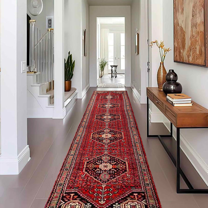 Afghan Shiraz Rug 2' 8" x 13' 0" Hand-Knotted reverse