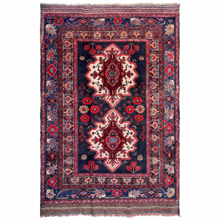 Afghan Baluchi Rug 4' 2" x 6' 0" Hand-Knotted