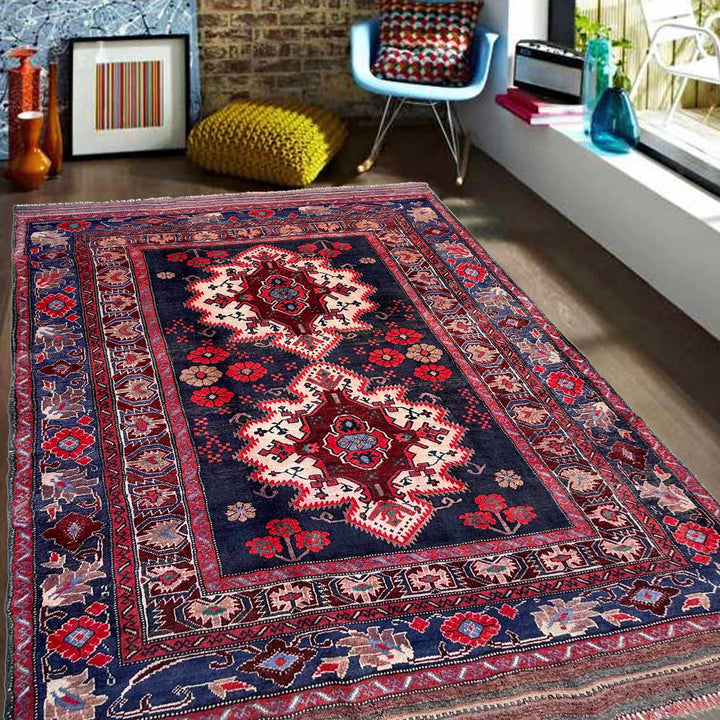 Afghan Baluchi Rug 4' 2" x 6' 0" Hand-Knotted reverse