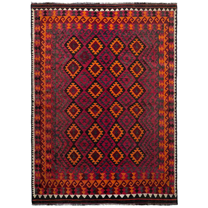 Afghan Maimana Kilim Rug 6' 2" x 9' 5" Flat-Weave | No. AL20495