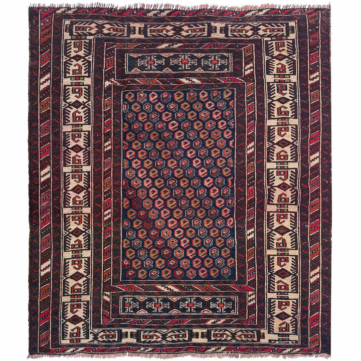 Afghan Maliki Kilim Rug 3'9" x 4'1" Flat-Weave