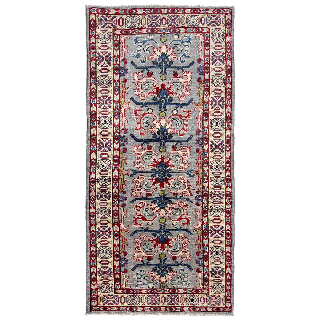 Afghan Kazak Rug 2' 7" x 6' 5" Hand-Knotted