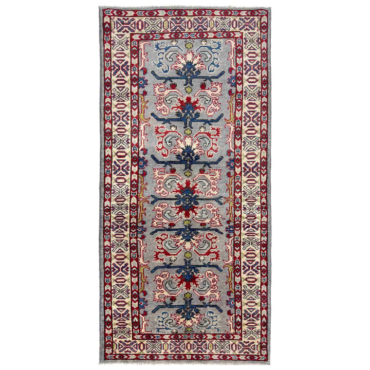Afghan Kazak Rug 2' 7" x 6' 5" Hand-Knotted