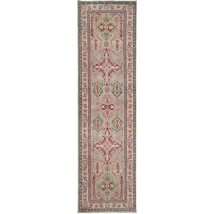 Afghan Kazak Rug 2' 5" x 10' 2" Hand-Knotted