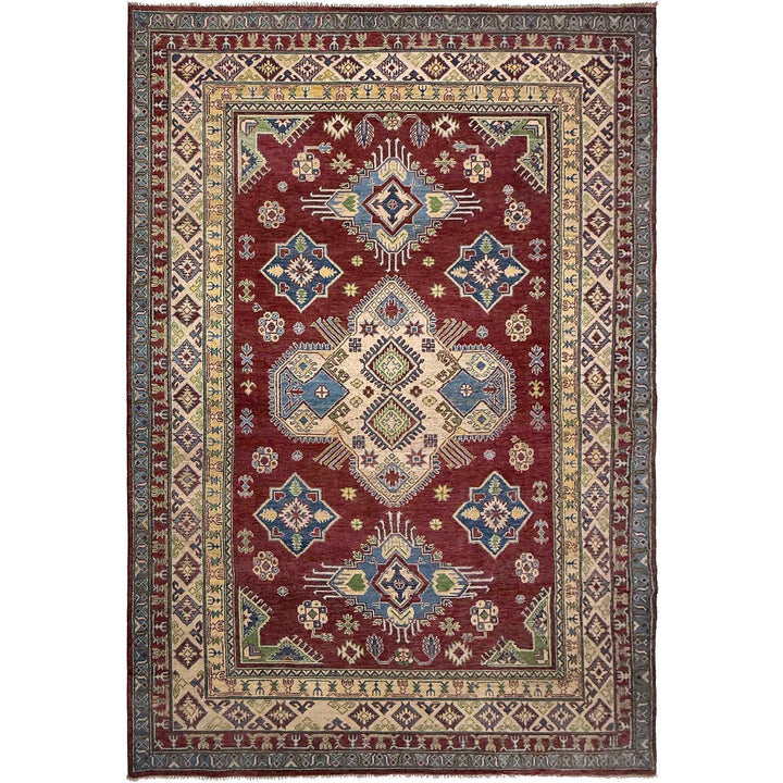 Hand knotted Kazak Carpet 6' 8" x 9' 11" - No. AL17556