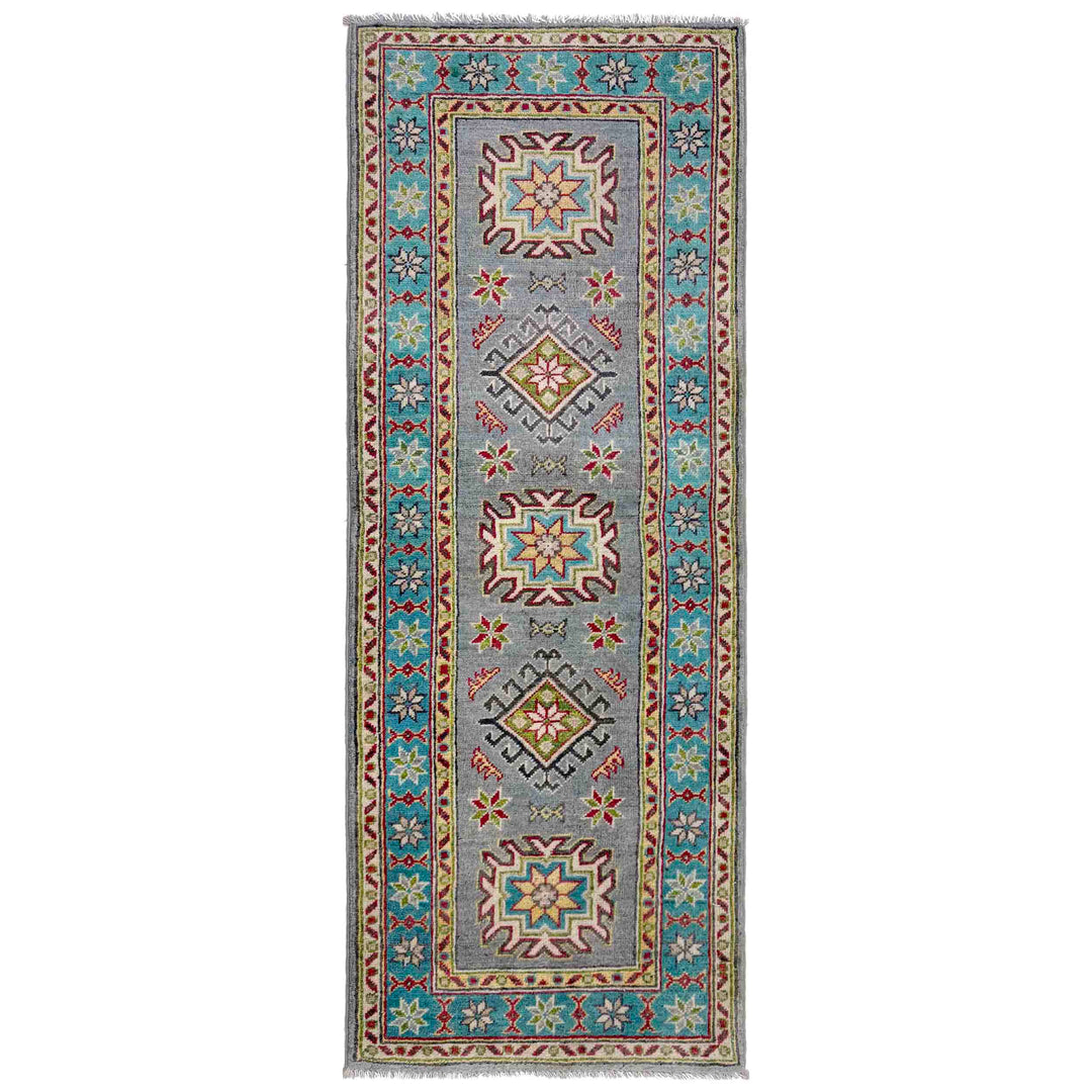 Hand Knotted Kazak Oriental Runner Rug 1' 11" x 5' 7" - No. AL25939