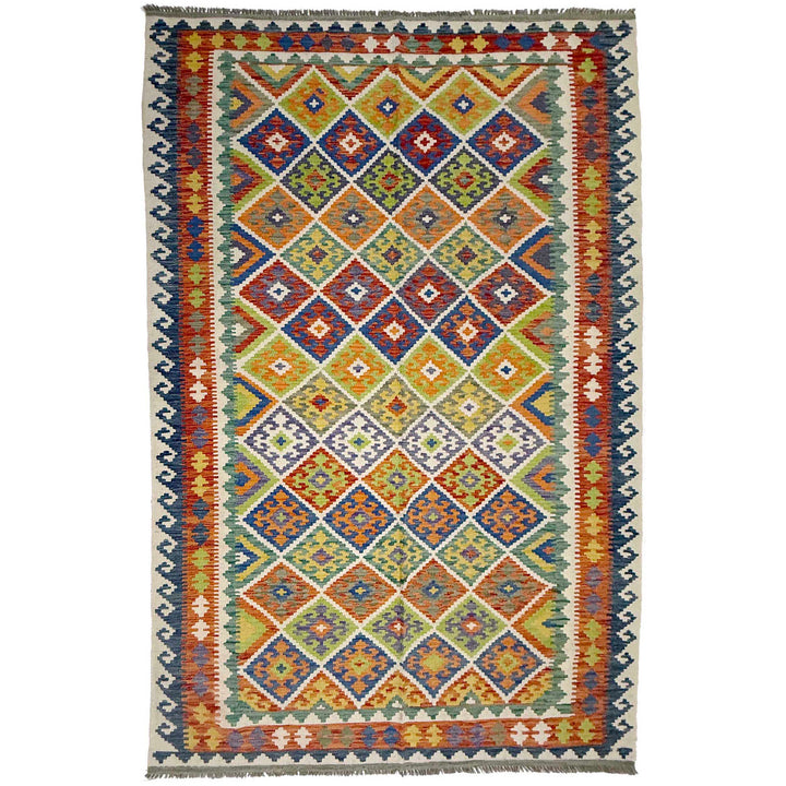 Afghan Kilim Rug 6' 9" x 10' 2" Flat-Weave
