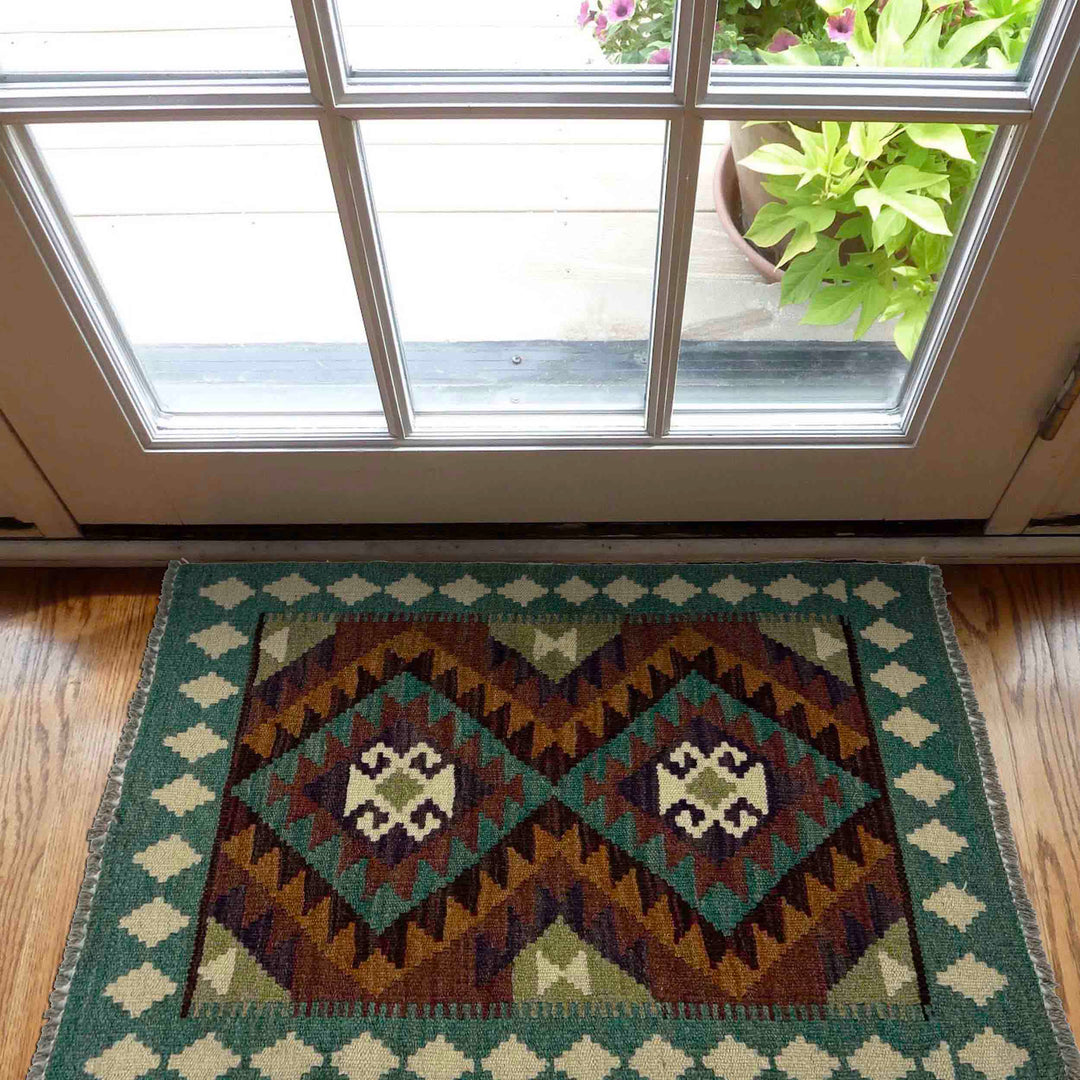 Hand Made Afghan Kilim 2' 0" x 2' 9" - No. AL464492