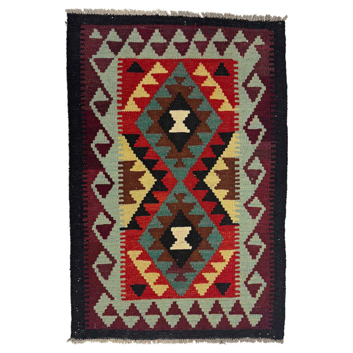 Afghan Kilim Rug 2' 0" x 2' 11" Flat-Weave | No. AL86058