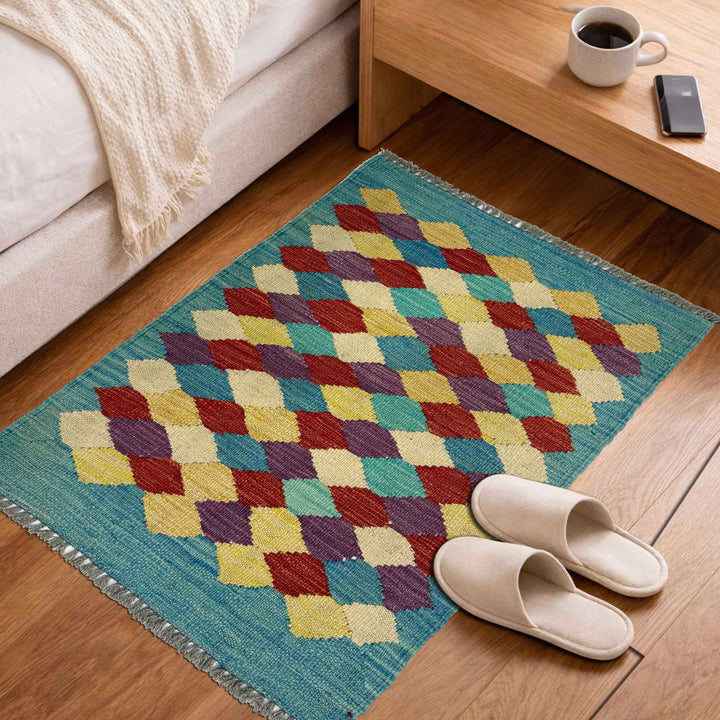 Afghan Kilim Rug 1' 11" x 2' 11" Flat-Weave view