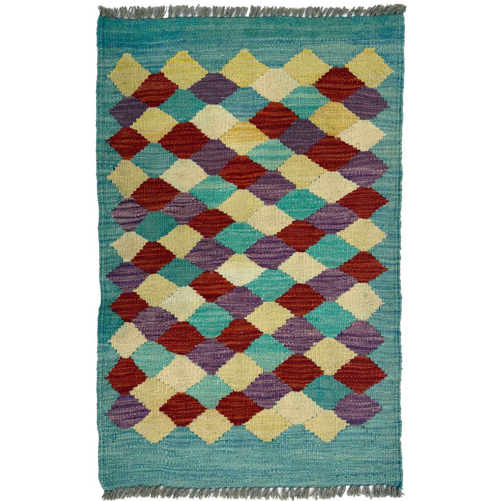 Afghan Kilim Rug 1' 10" x 2' 11" Flat-Weave