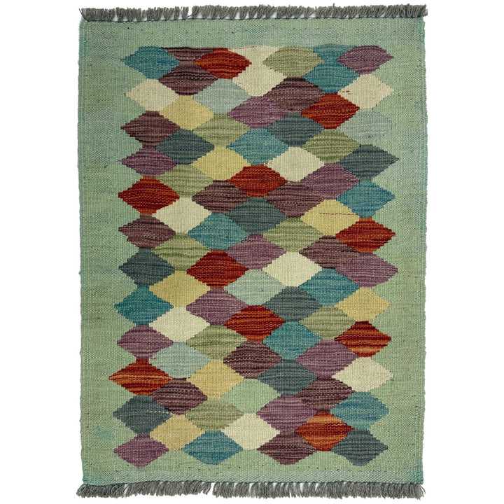 Afghan Kilim Rug 1' 11" x 2' 9" Flat-Weave | No. AL32633
