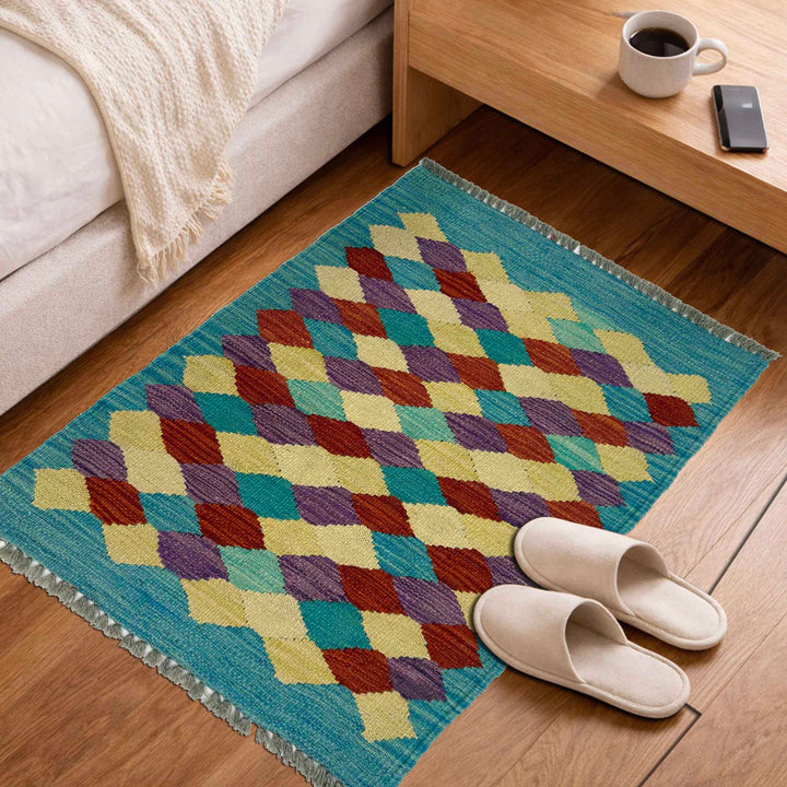 Afghan Kilim Rug 1' 10" x 2' 10" Flat-Weave view