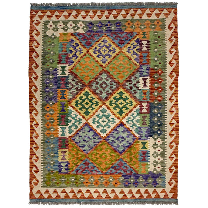 Afghan Kilim Rug 4' 10" x 6' 7" Flat-Weave | No. AL94549