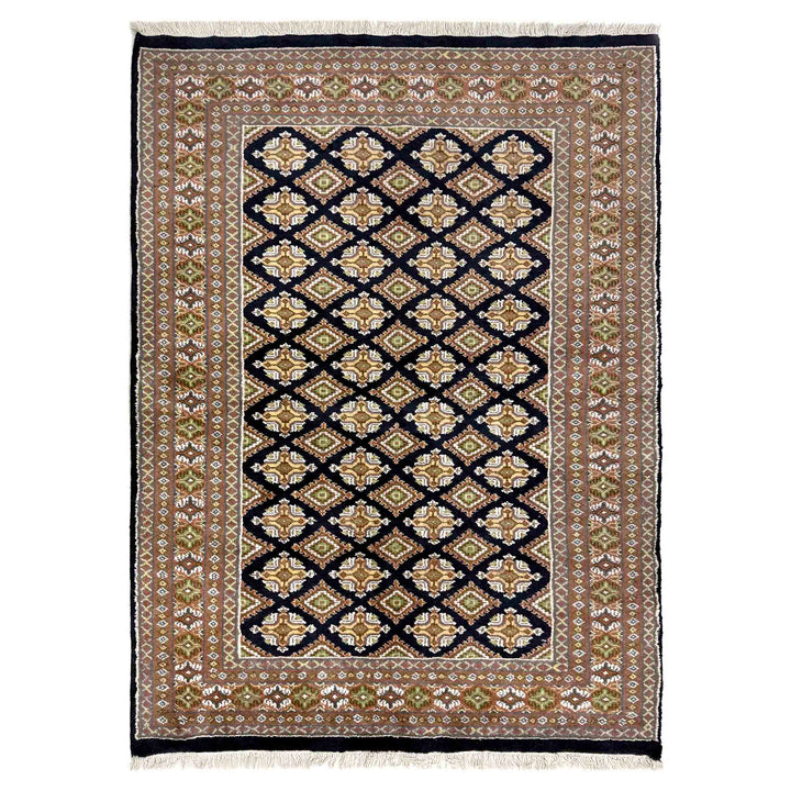 Pakistani Jaldar Rug 4' 2" x 5' 11" Hand-Knotted