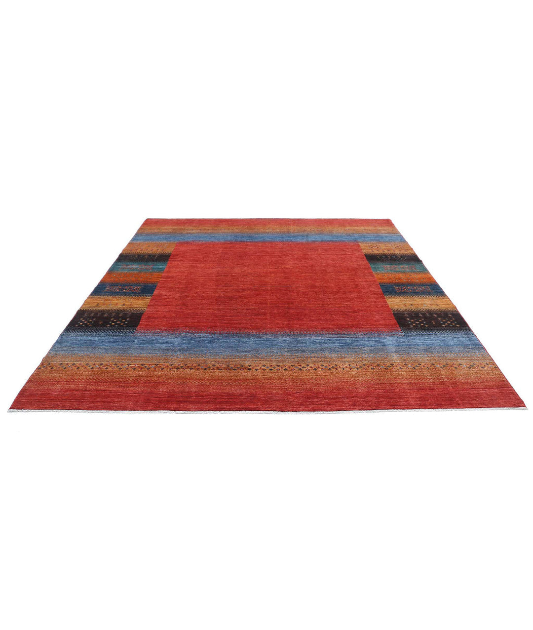 Afghan Gabbeh Rug 8'4" x 9'7" Hand-Knotted | No. AT57305