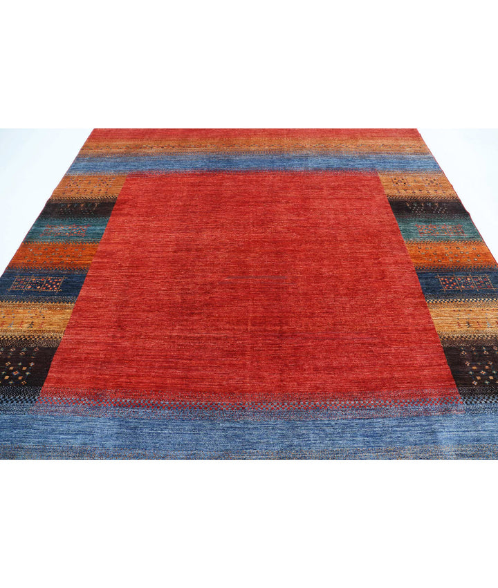 Afghan Gabbeh Rug 8'4" x 9'7" Hand-Knotted | No. AT57305