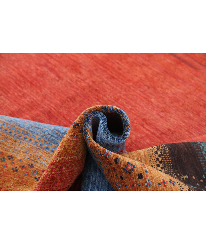 Afghan Gabbeh Rug 8'4" x 9'7" Hand-Knotted | No. AT57305