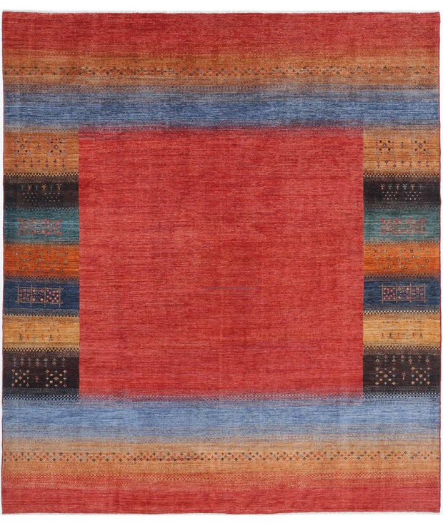 Hand Knotted Gabbeh Wool Rug 8' 4" x 9' 7" - No. AT57305