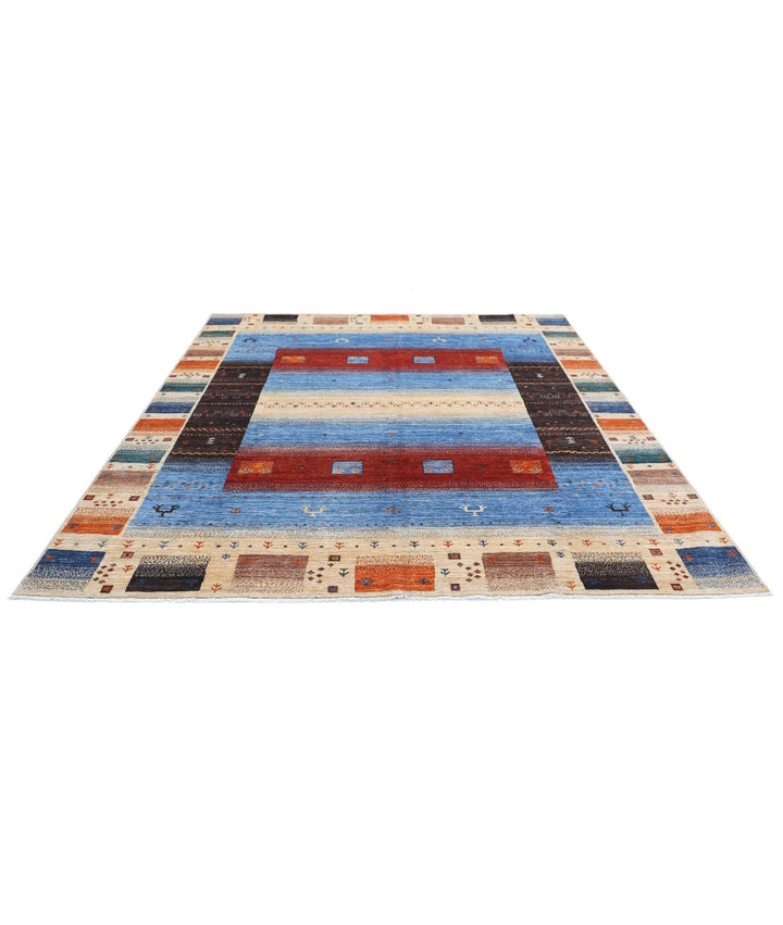 Afghan Gabbeh Rug 8'2" x 9'6" Hand-Knotted | No. AT66762