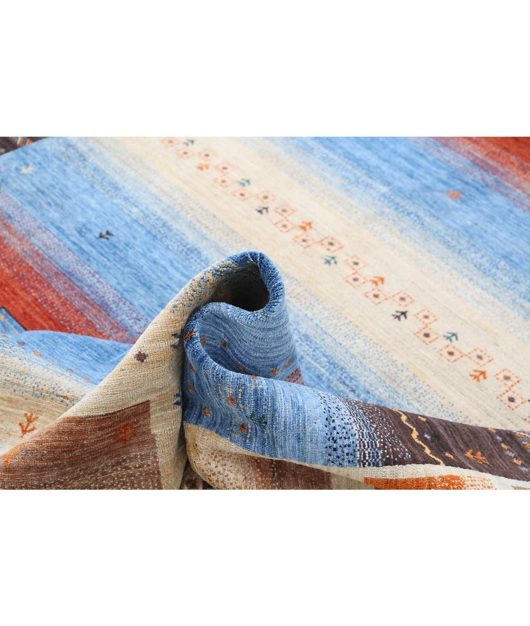 Afghan Gabbeh Rug 8'2" x 9'6" Hand-Knotted | No. AT66762