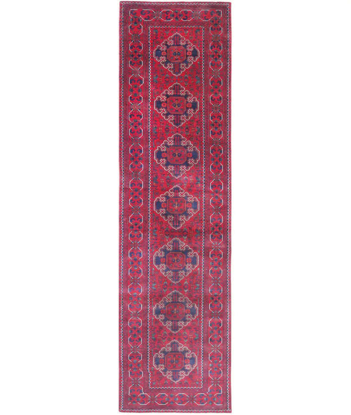 Afghan Khamyab Runner Rug 2' 6" x 10' 0" Hand-Knotted | No. AT60968