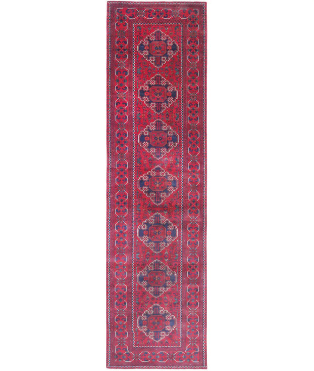 Hand Knotted Afghan Khamyab Wool Rug 2' 6" x 10' 0" - No. AT60968